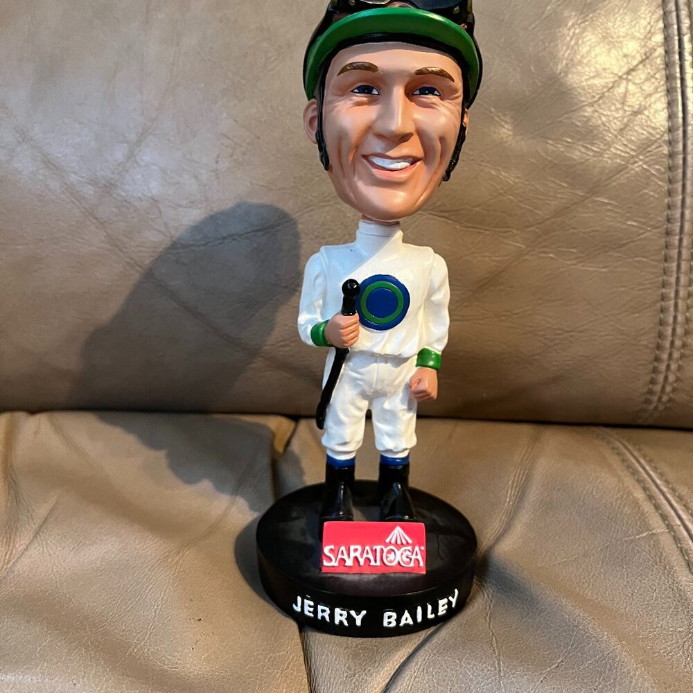 Jockey Jerry Bailey Saratoga Race Track Bobble Head Kentucky Derby Winner.